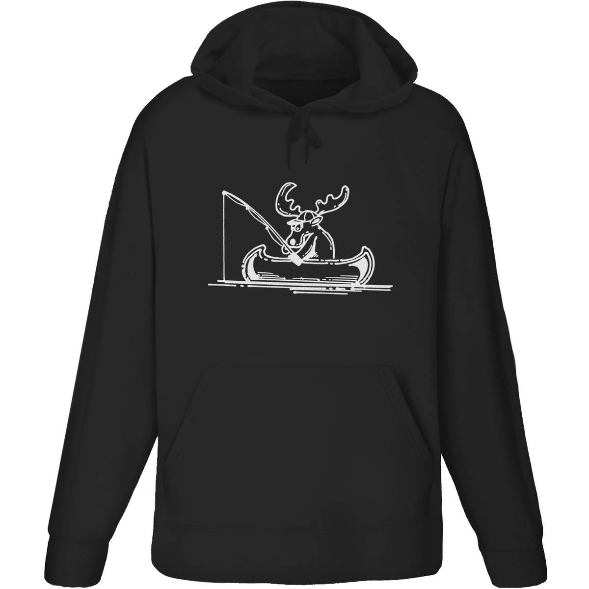 'Fishing Moose' Adult Hoodie / Hooded Sweater (HO027519)