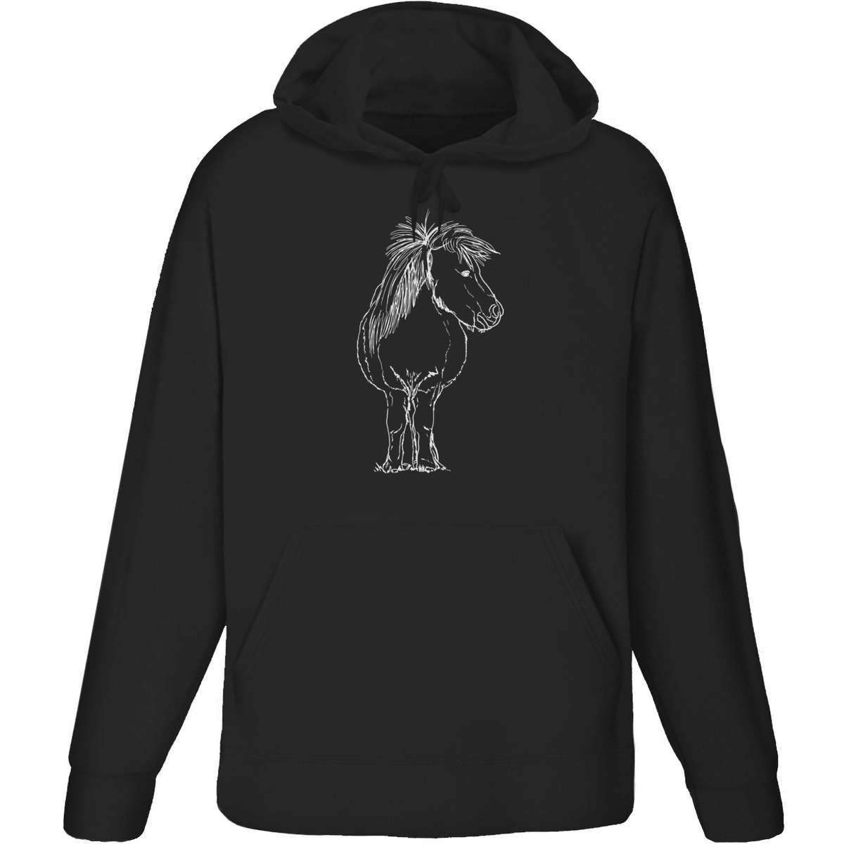 Small 'Shetland Pony' Adult Hoodie / Hooded Sweater / Jumper (Black) (HO00175713)