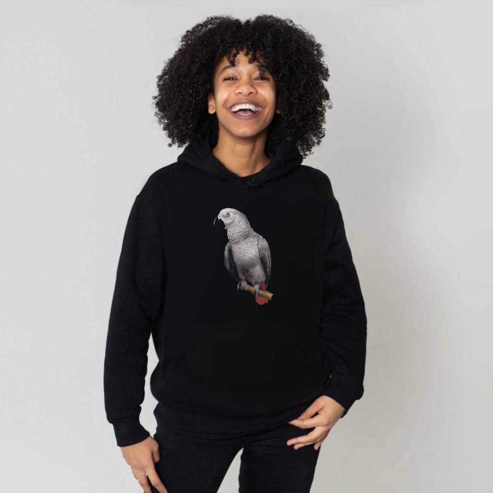 Sweat à capuche soldes / sweat à capuche adulte « African Grey Perrot » (HO028573)