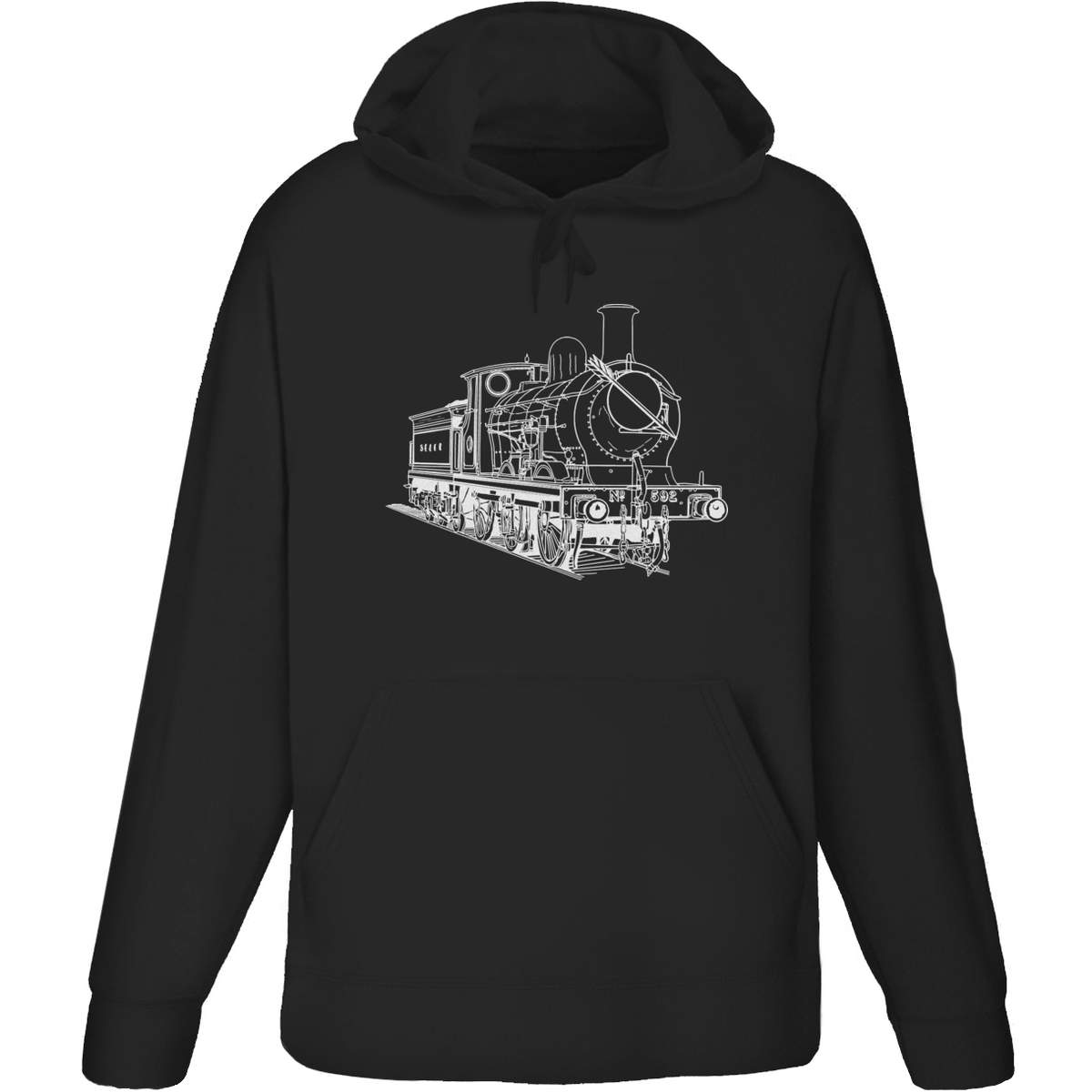 Small 'Golden Arrow Steam Train' Adult Hoodie / Hooded Sweater / Jumper (Black) (HO00179439)