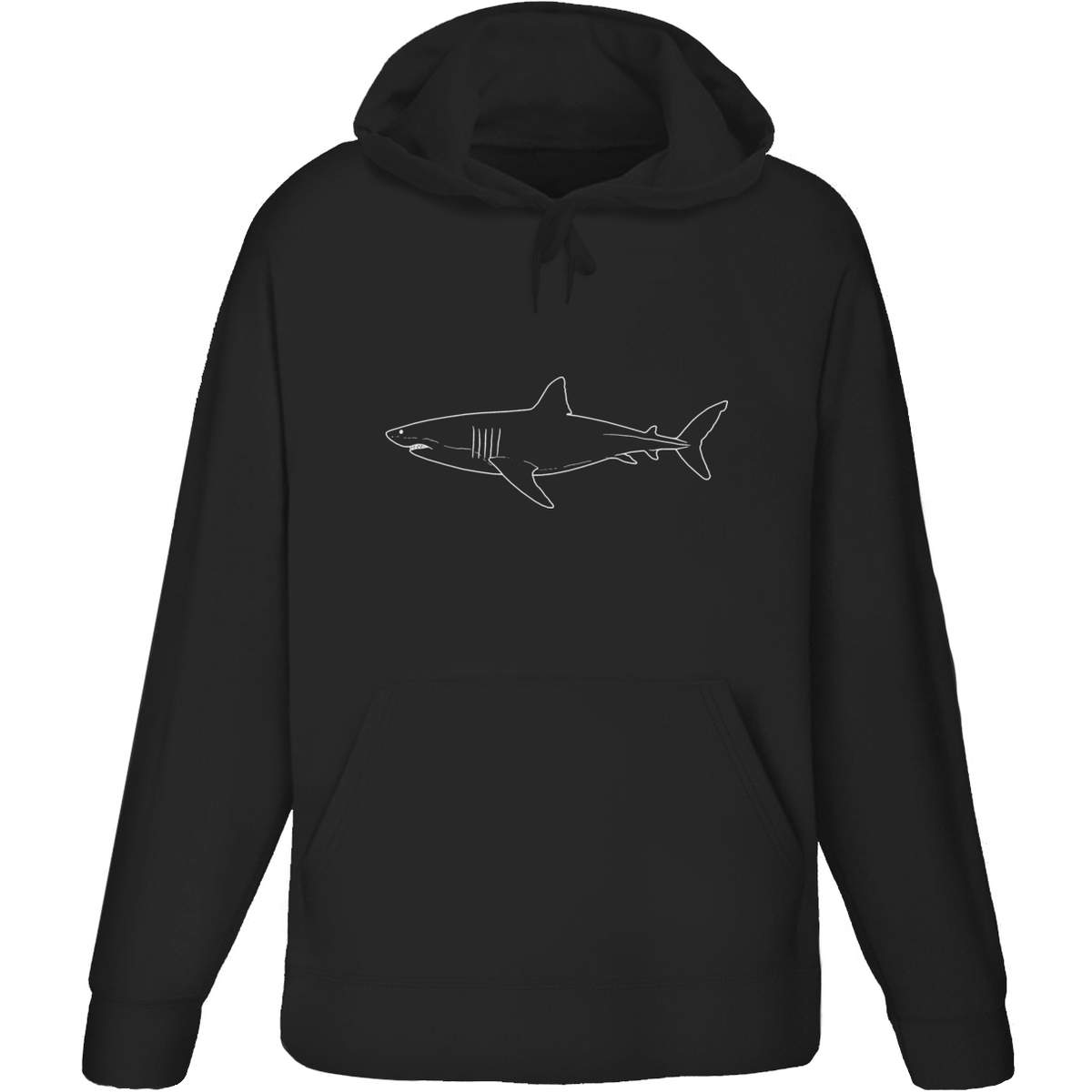 Small 'Great White Shark' Adult Hoodie / Hooded Sweater / Jumper (Black) (HO00184161)