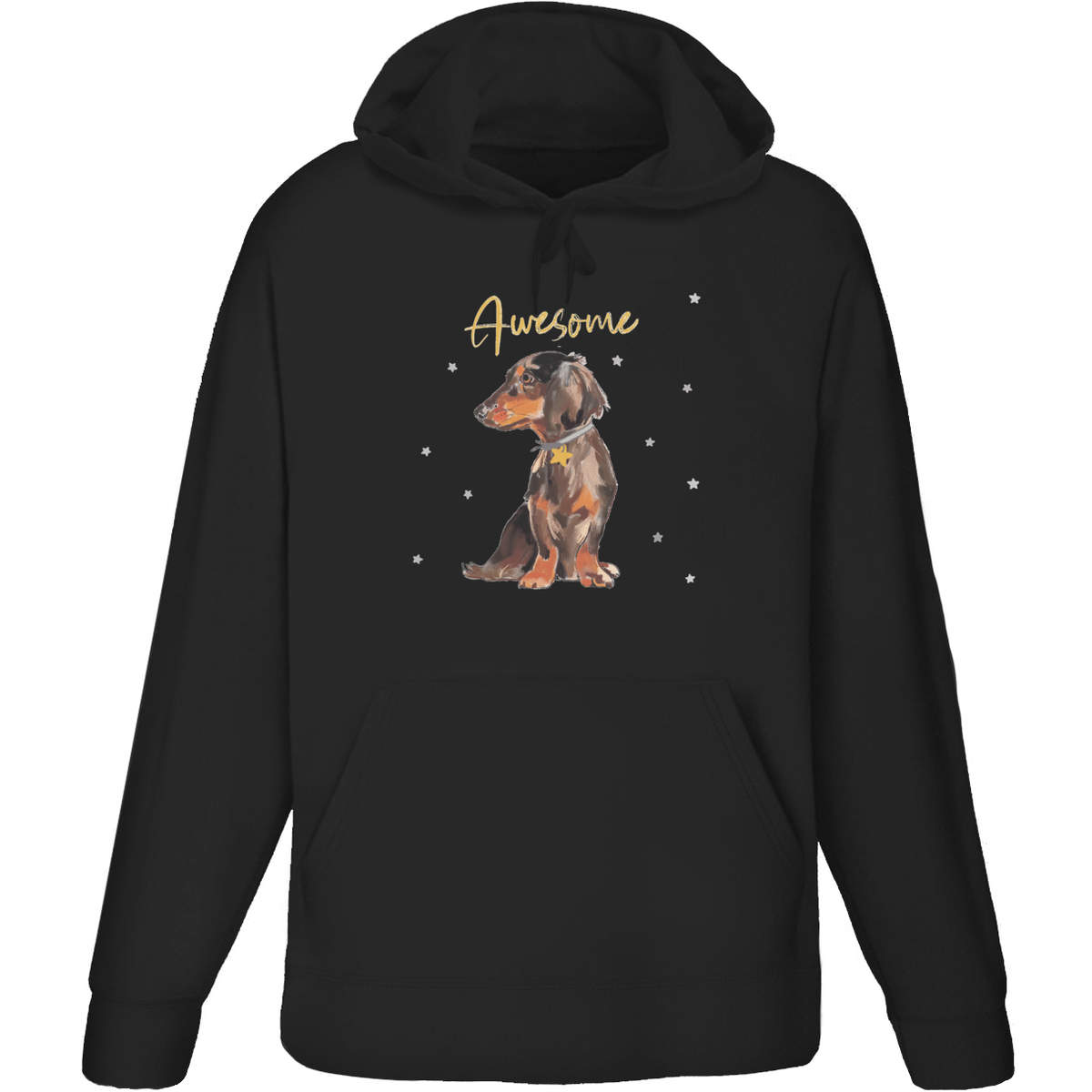 'Awesome Star Sausage Dog ' Adult Hoodie / Sweatshirt - Hooded Jumper for Training, Sports and Outdoor Wear (HO038580)
