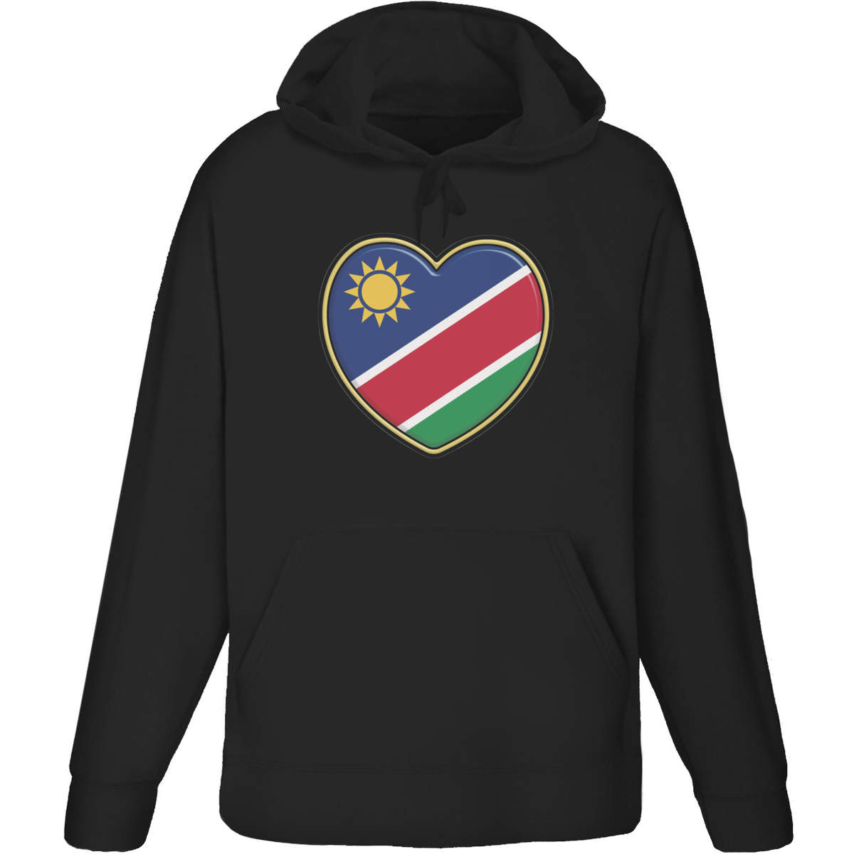 'Namibia Flag Heart' Adult Hoodie / Hooded Sweater (HO040662)