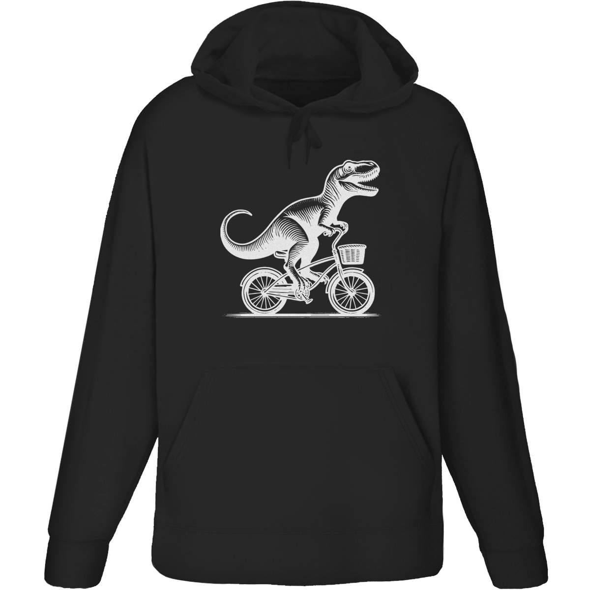 'Dinosaur on a Bicycle' Adult Hoodie / Hooded Sweater (HO045587)