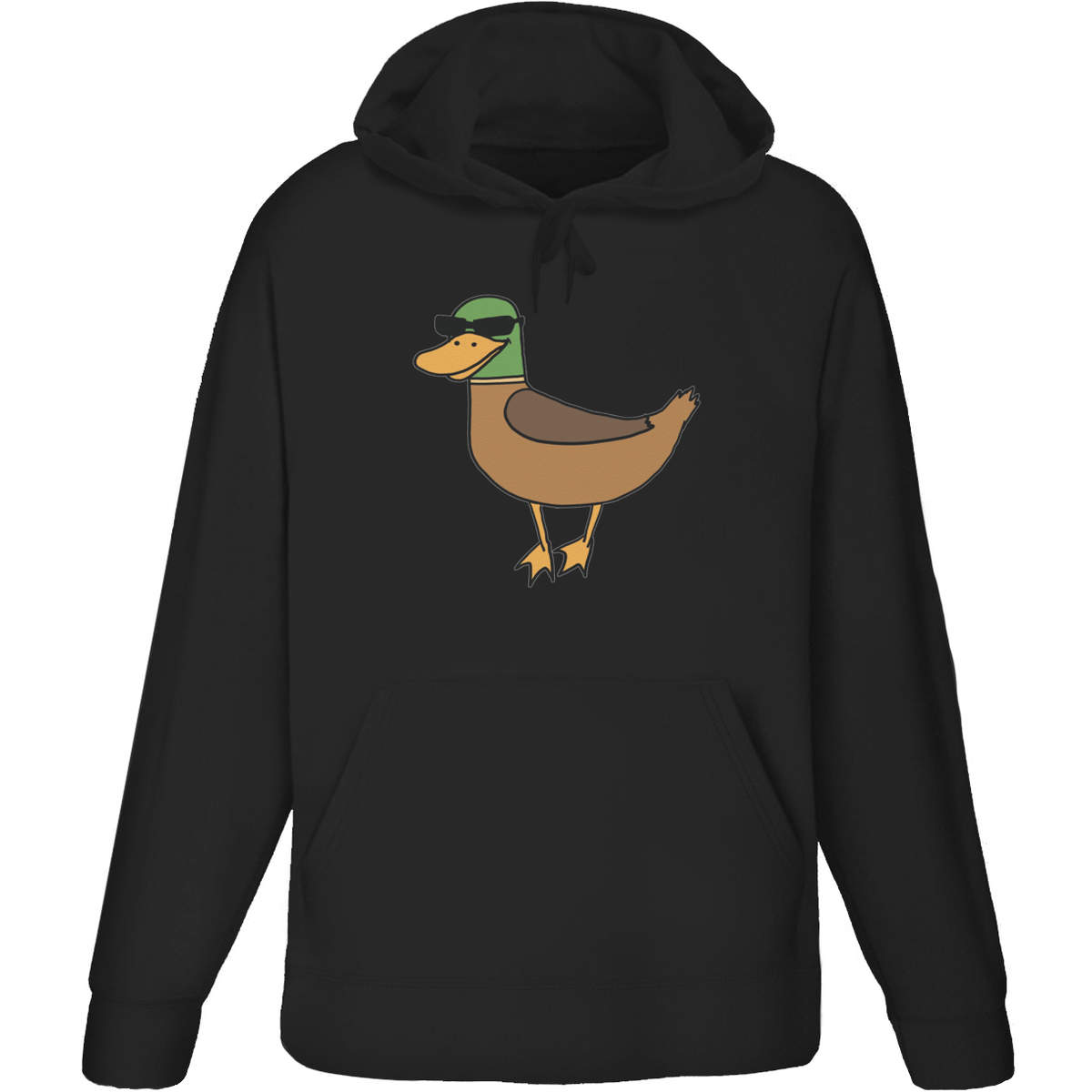 'Duck Wearing Sunglasses' Adult Hoodie / Sweatshirt - Hooded Jumper for Training, Sports and Outdoor Wear (HO046727)