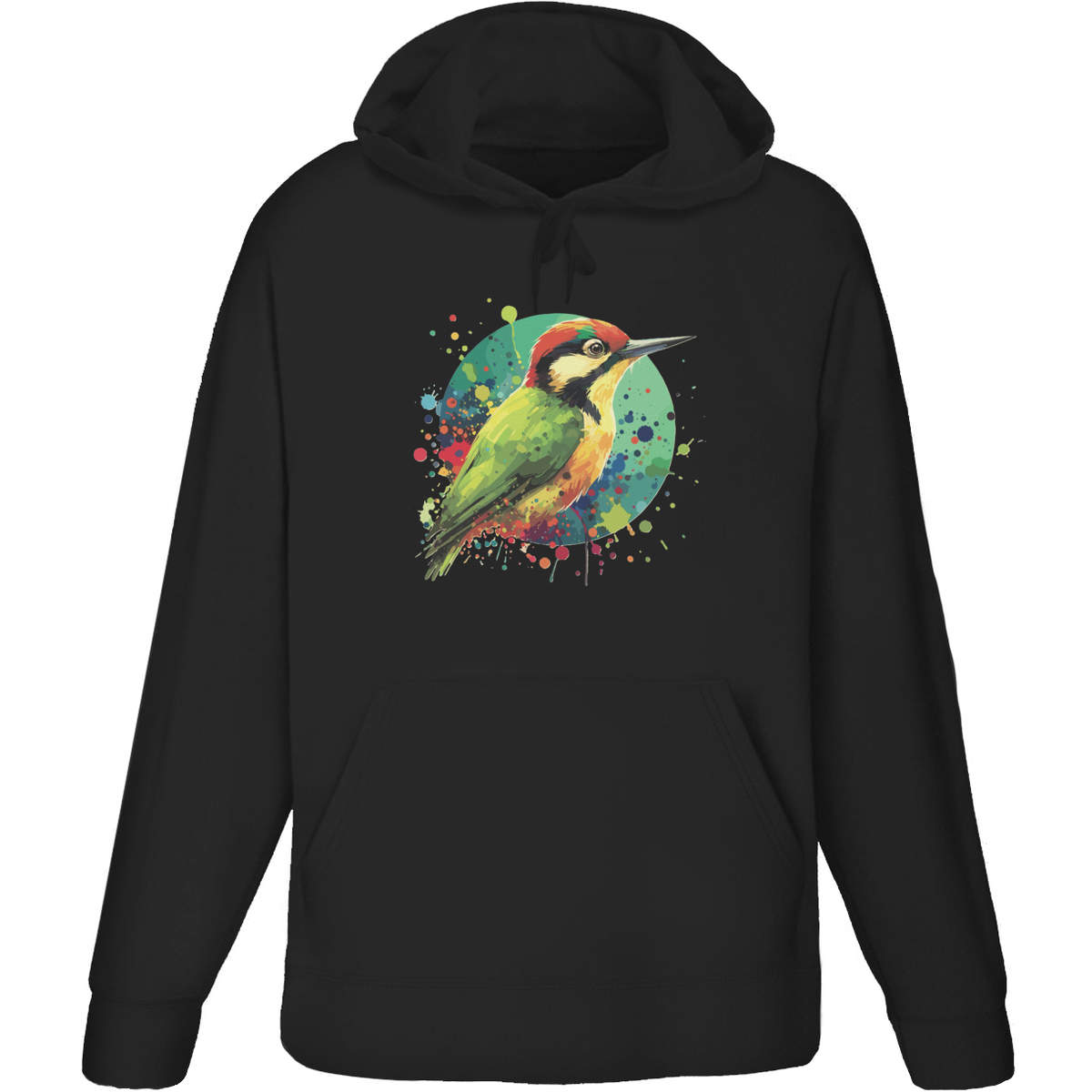 'Green Woodpecker' Adult Hoodie / Hooded Sweater (HO047517)