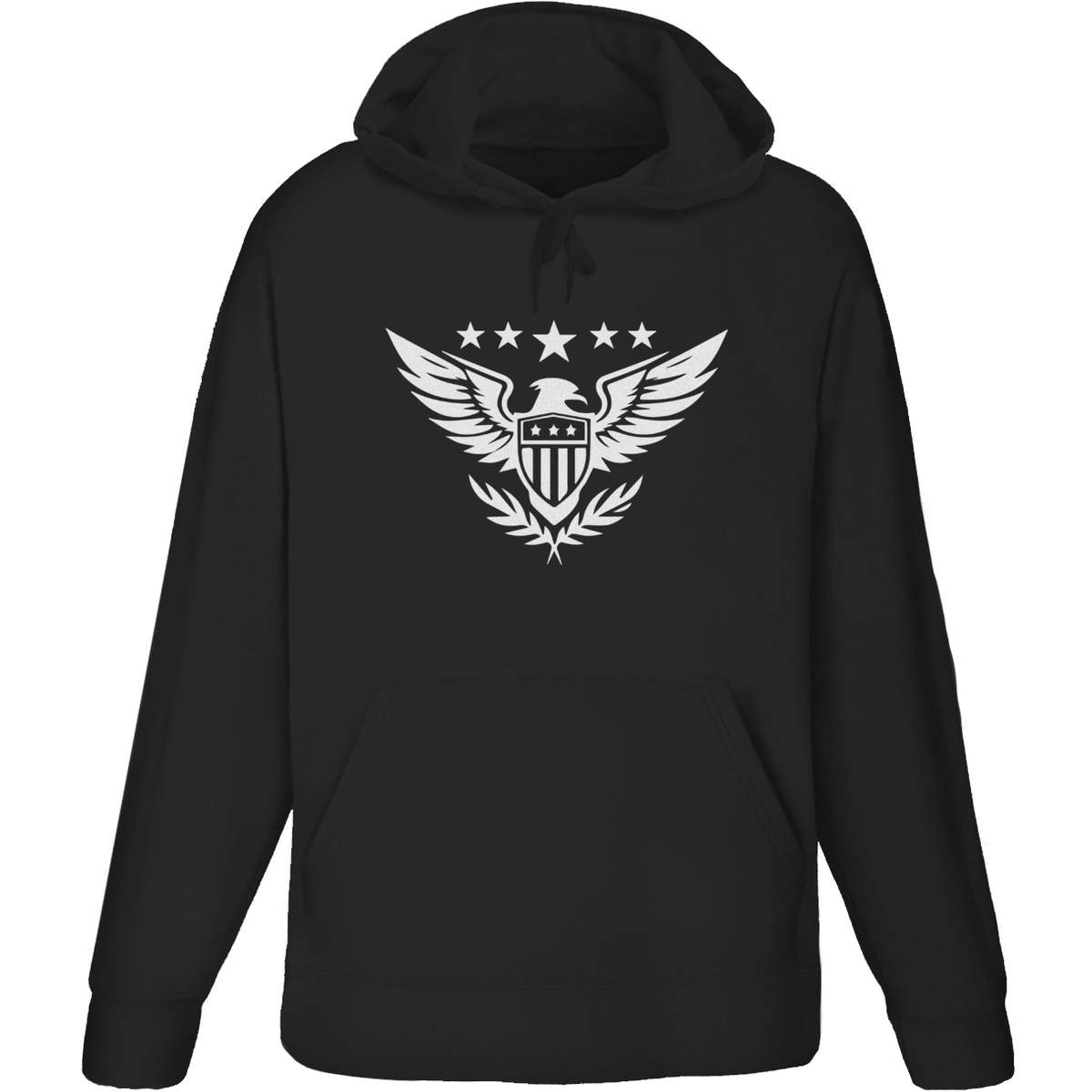 Small 'Patriotic American Eagle' Adult Hoodie / Hooded Sweater / Jumper (Black) (HO00275839)