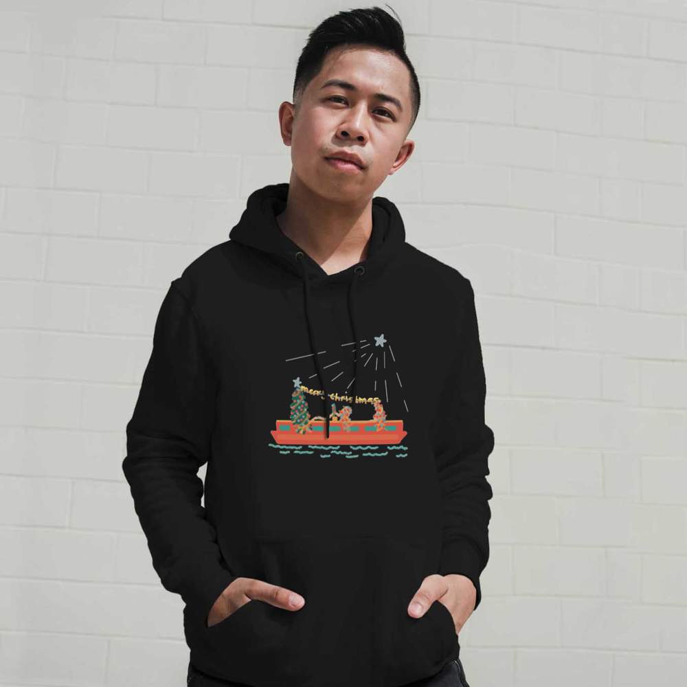 Sweat à capuche / sweat à capuche adulte « Noël sur un bateau étroit » vendre (HO048846)