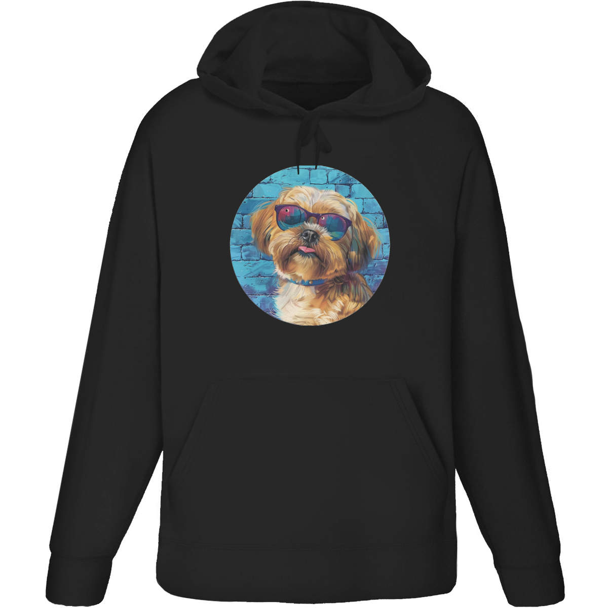 'Shih Tzu Dog Wearing Sunglasses' Adult Hoodie / Hooded Sweater (HO050772)