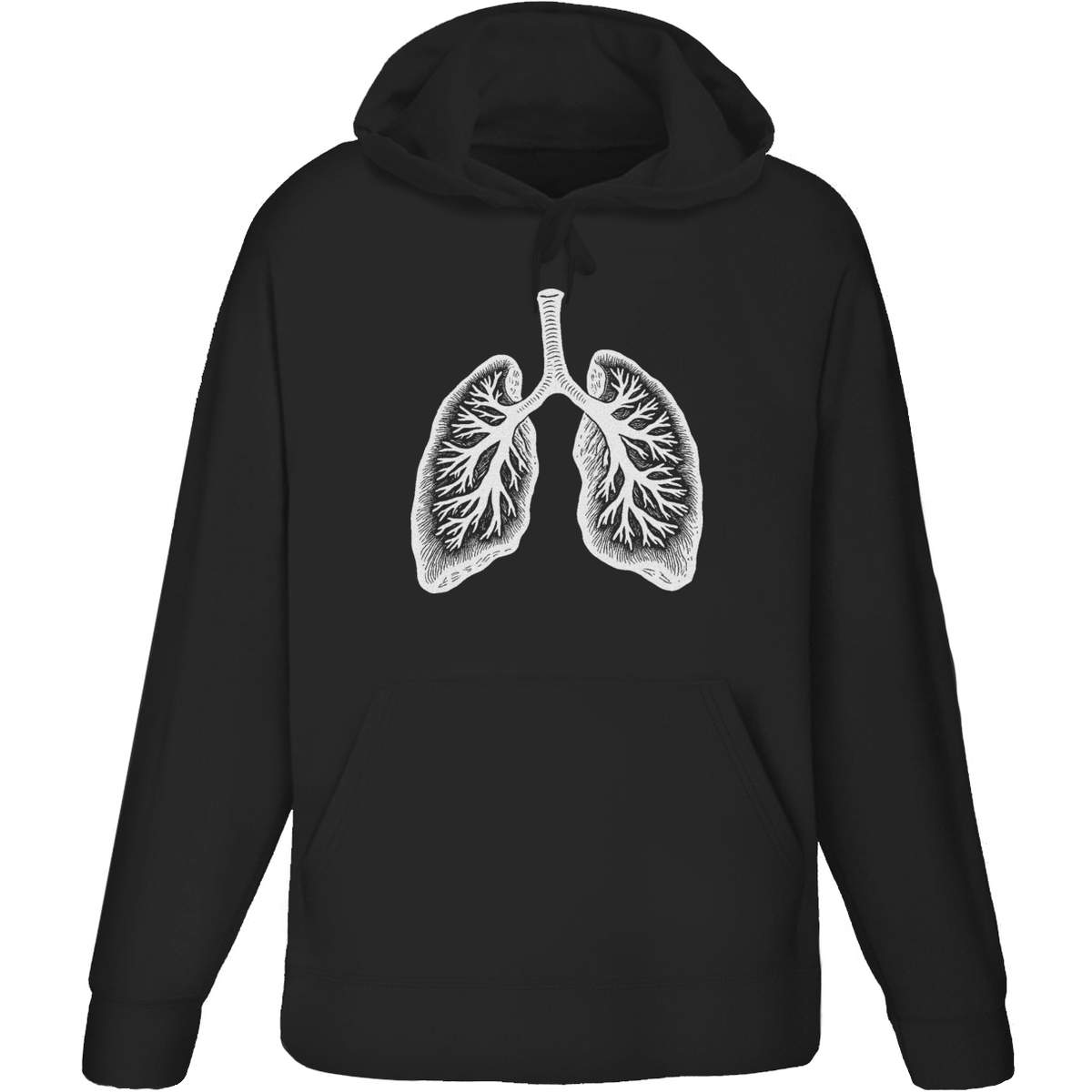 Small 'Human Lungs' Adult Hoodie / Hooded Sweater / Jumper (Black) (HO00308169)