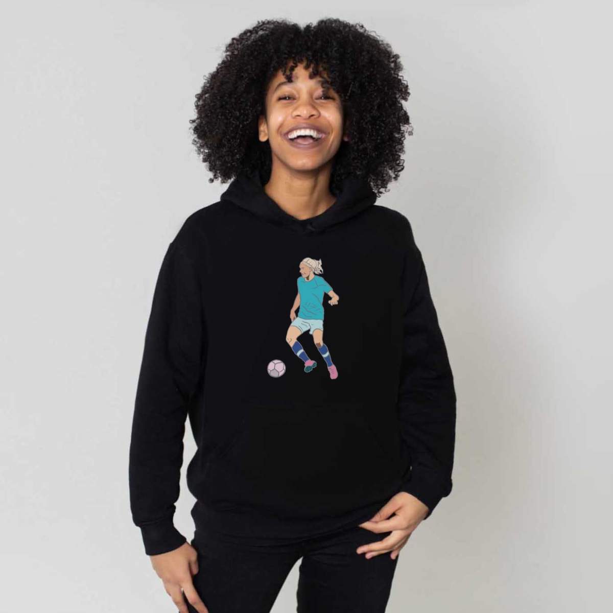 'Woman Football Player ' Adult Hoodie / Hooded Sweater (HO052031) - Picture 7 of 15