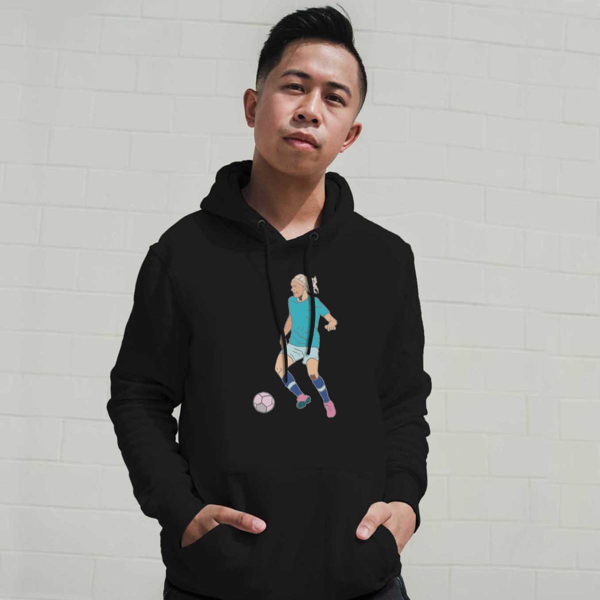 'Woman Football Player ' Adult Hoodie / Hooded Sweater (HO052031) - Picture 8 of 15