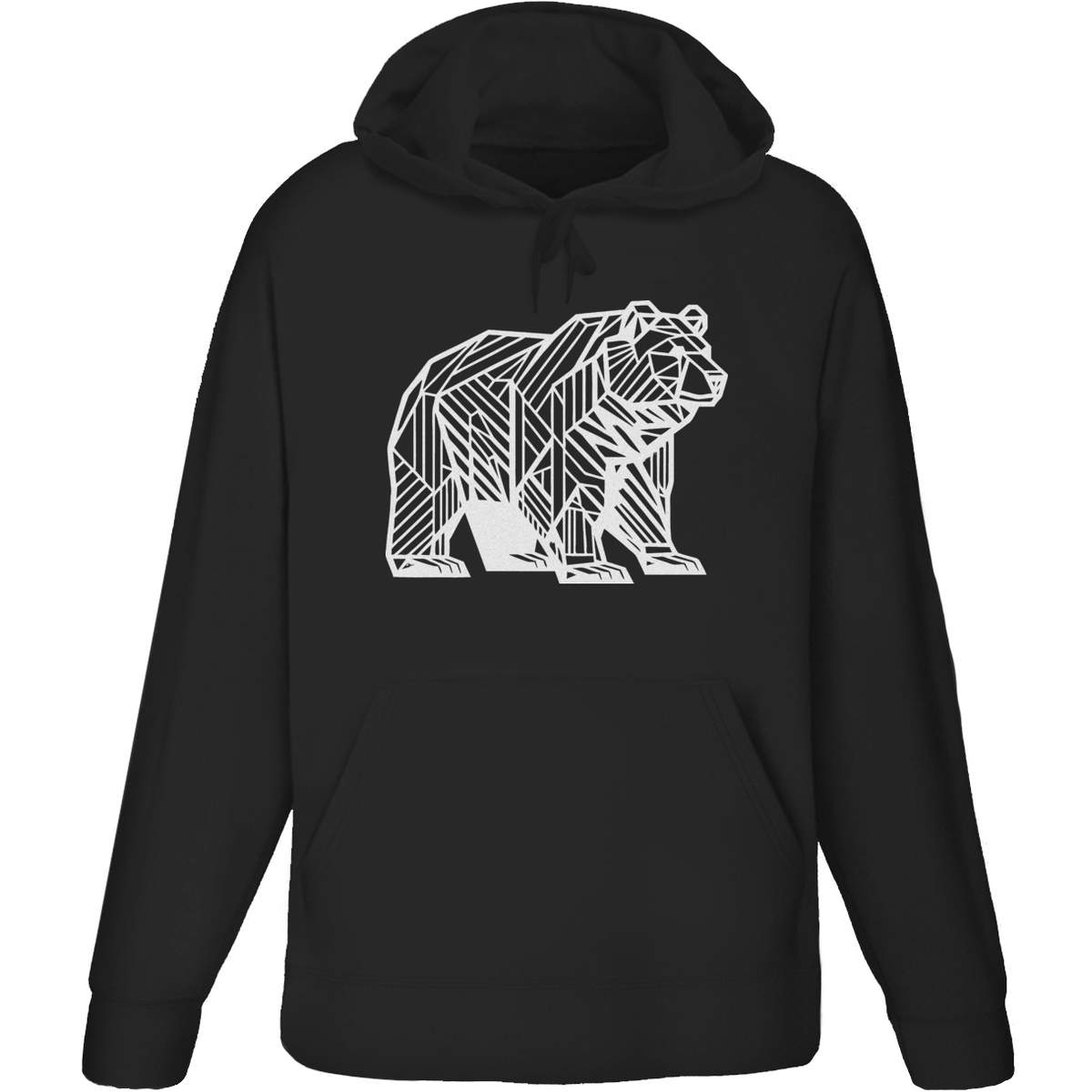 'Geometric Bear' Adult Hoodie / Hooded Sweater (HO052644)