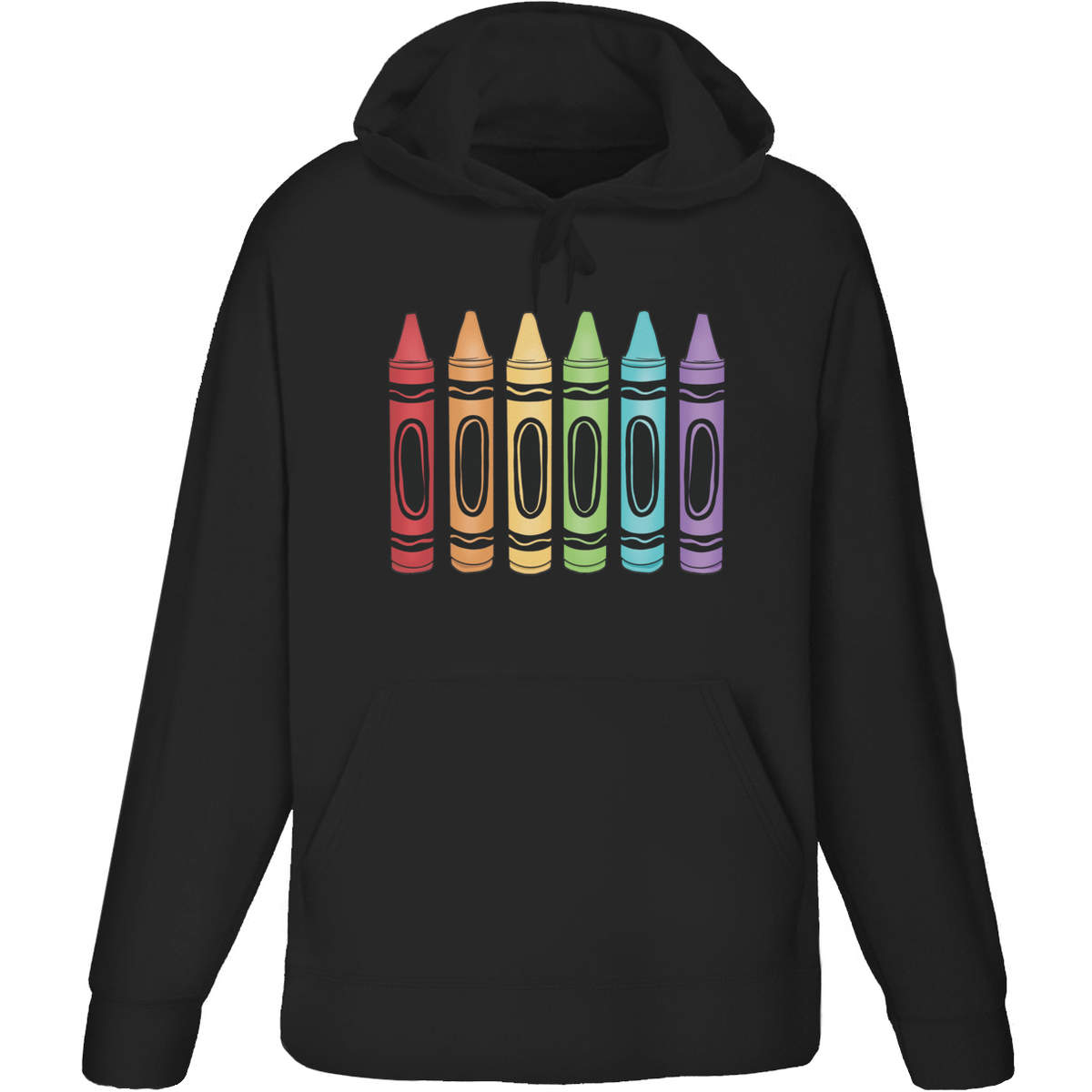 'Rainbow Crayons' Adult Hoodie / Hooded Sweater (HO052675)