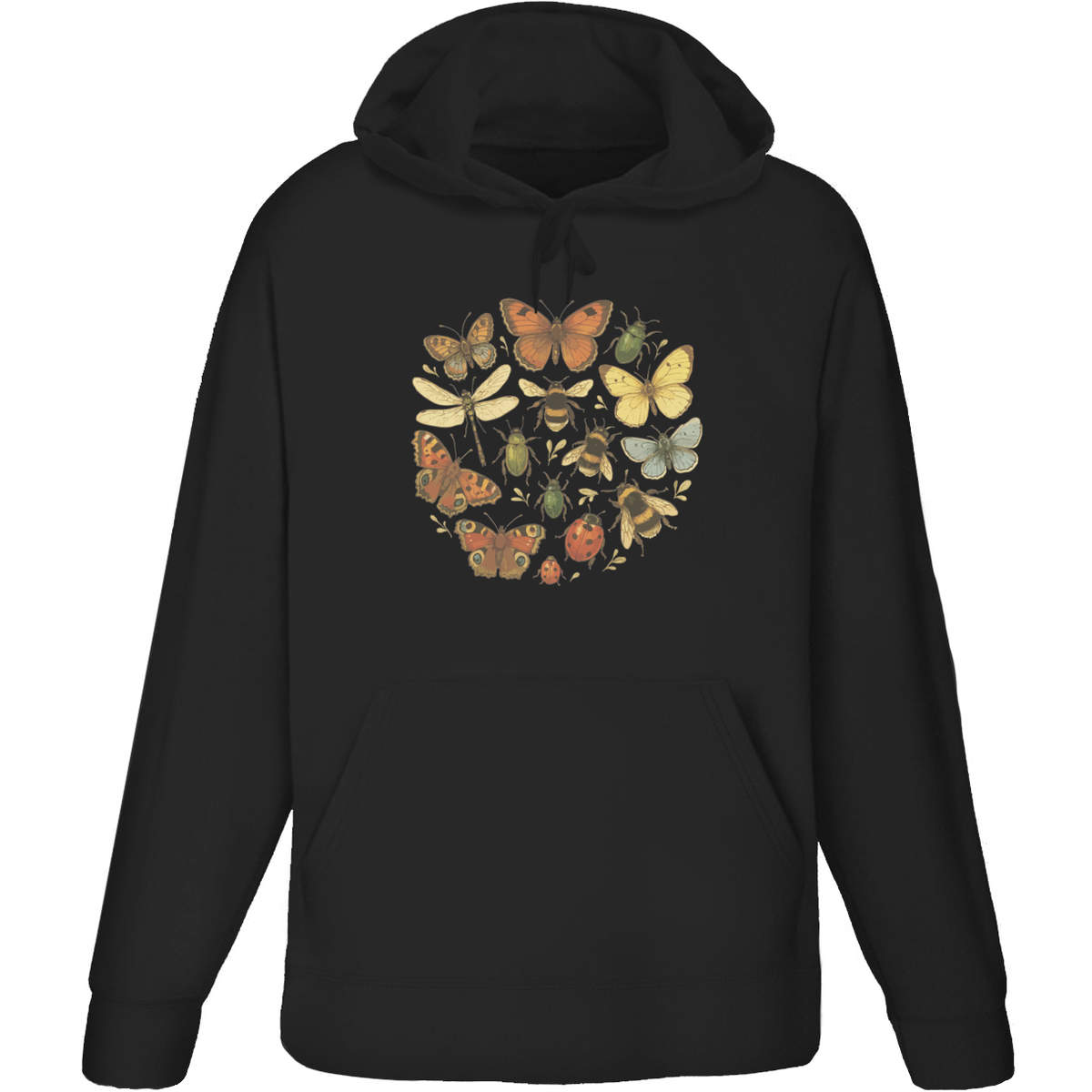 Small 'Insect Collection' Adult Hoodie / Hooded Sweater / Jumper (Black) (HO00339739)
