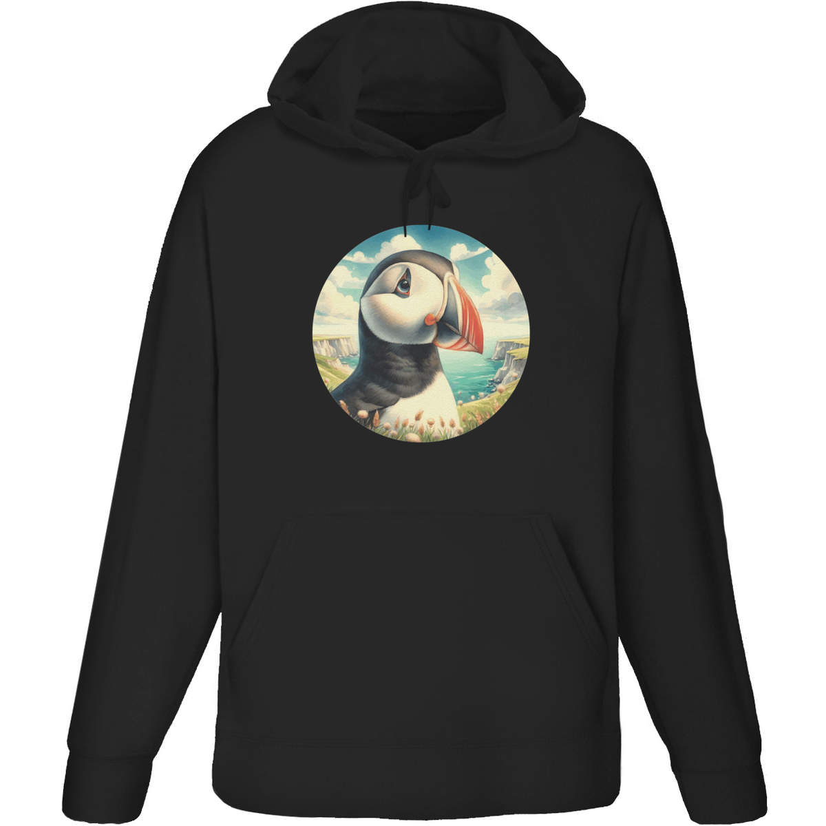 'Puffin Bird Portrait' Adult Hoodie / Hooded Sweater (HO055004)