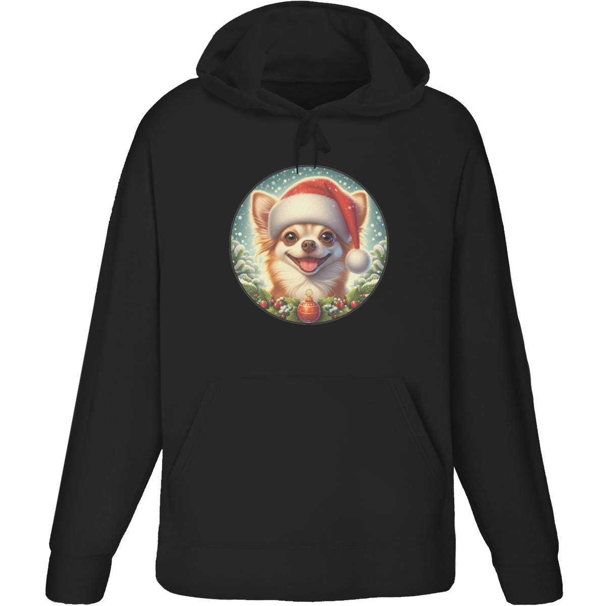 'Chihuahua Wearing a Santa Hat' Adult Hoodie / Hooded Sweater (HO057930)