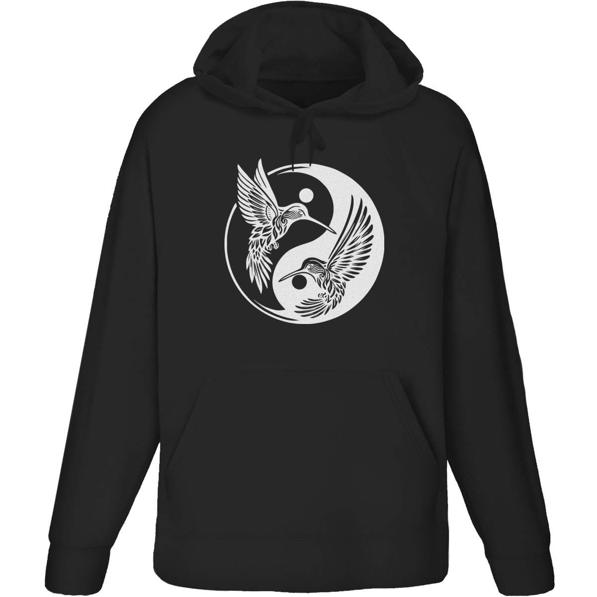 'Yin Yang Hummingbirds' Adult Hoodie / Sweatshirt - Hooded Jumper for Training, Sports and Outdoor Wear (HO059651)