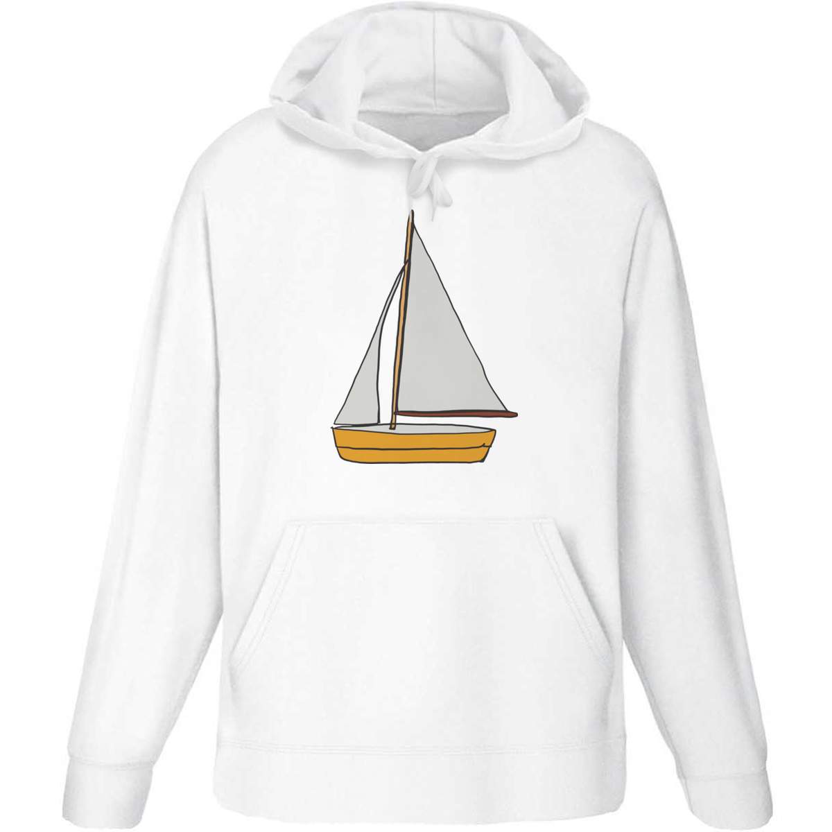 'Sailing Boat' Adult Hoodie - White, XL - Hooded Sweatshirt / Jumper for Training, Sports and Outdoor Wear (HO00029252)