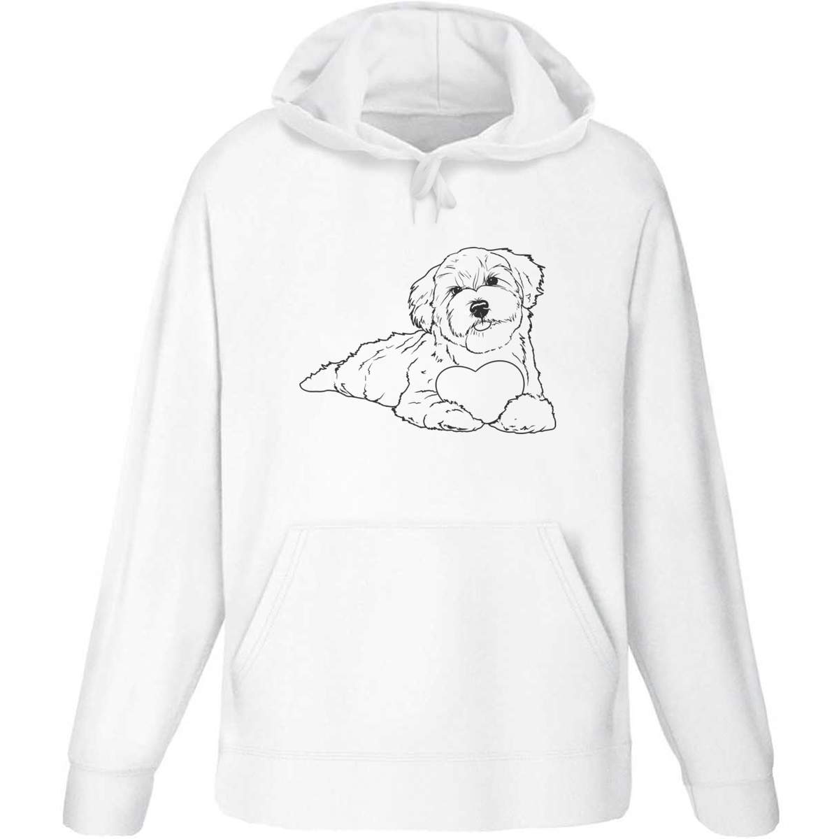 Extra Large 'Love Heart Havanese' Adult Hoodie / Hooded Sweater (White) (HO00074407)