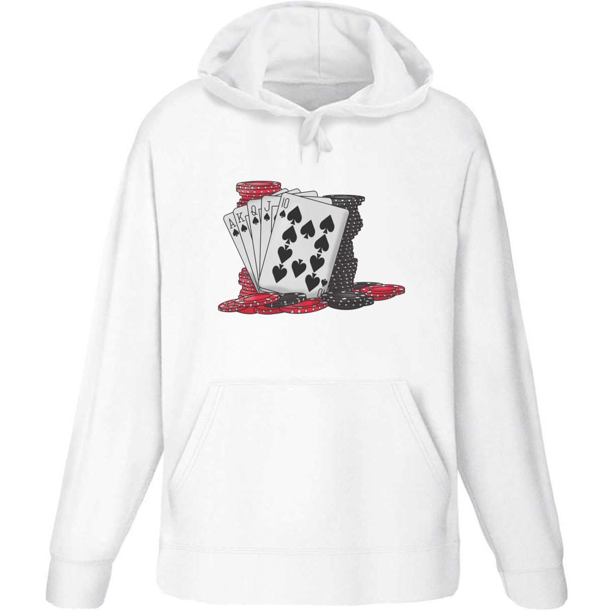 Extra Large 'Cards & Poker Chips' Adult Hoodie / Hooded Sweater (White) (HO00097492)
