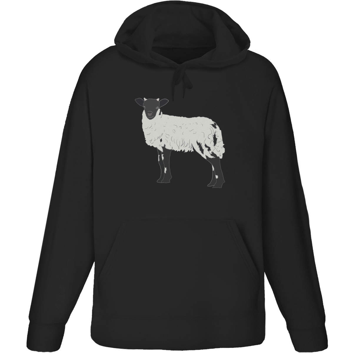 Extra Large 'Black & White Sheep' Adult Hoodie / Hooded Sweater / Jumper (Black) (HO00179712)