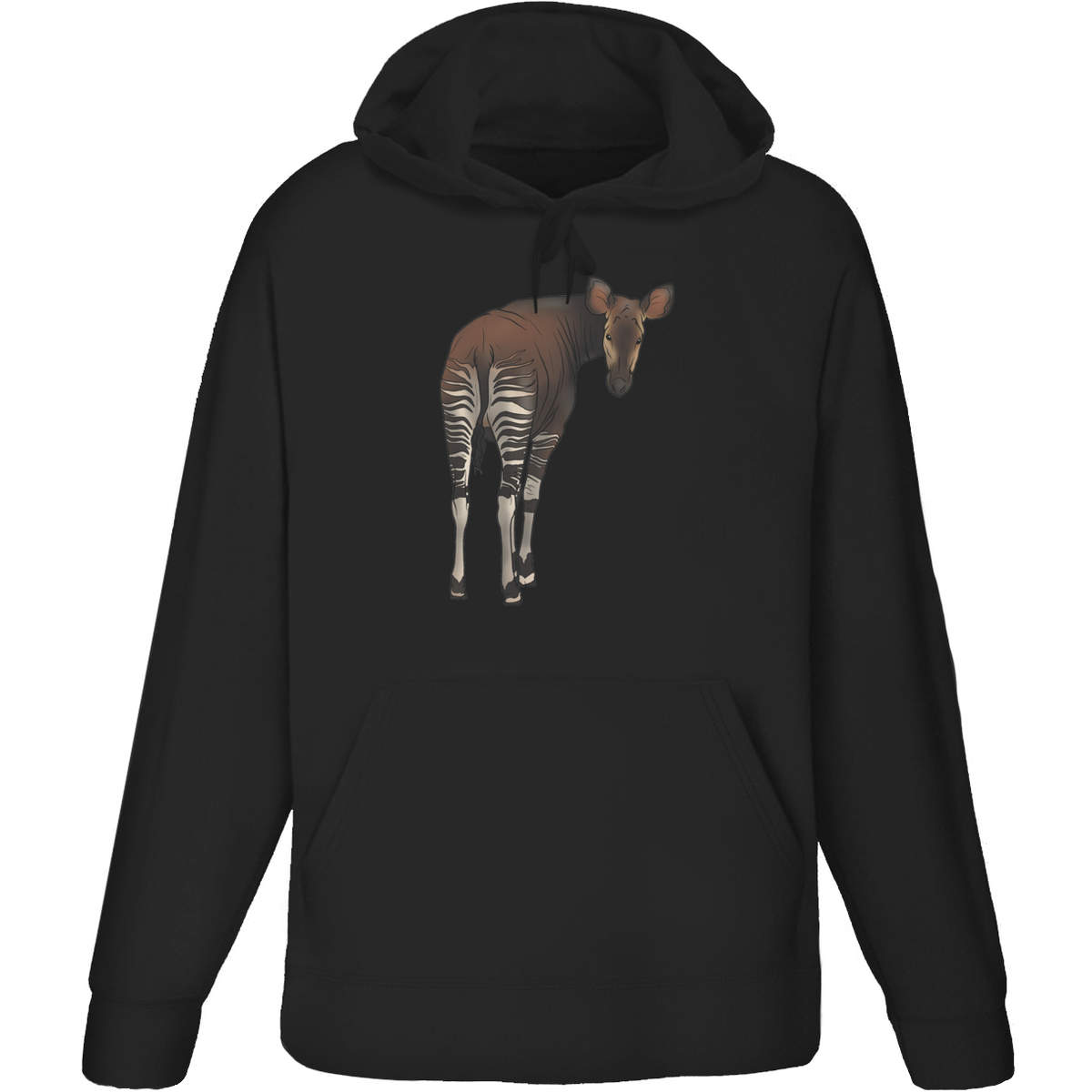'Okapi Looking Back' Adult Hoodie - Black, XL - Hooded Sweatshirt / Jumper for Training, Sports and Outdoor Wear (HO00264632)