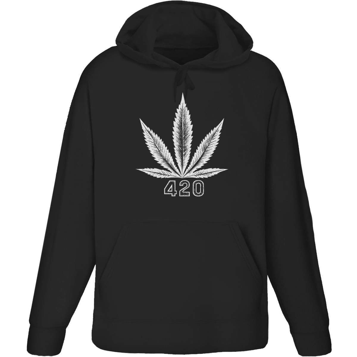 Extra Large 'Cannabis Leaf' Adult Hoodie / Hooded Sweater / Jumper (Black) (HO00322352)