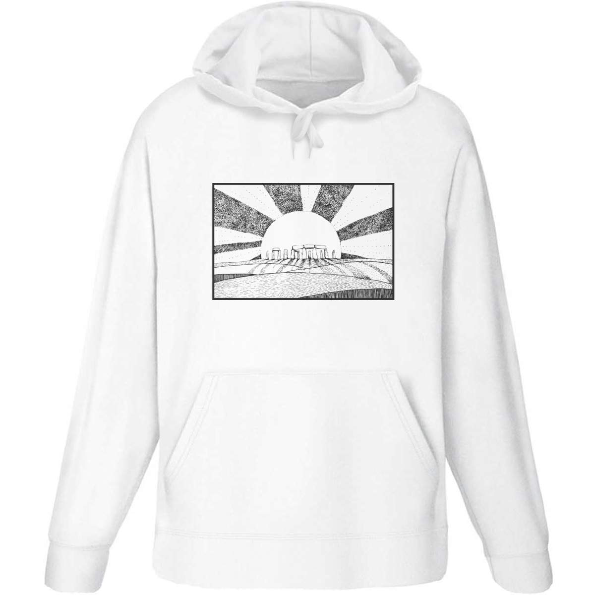 Extra Extra Large 'Sunset Stonehenge' Adult Hoodie / Hooded Sweater (White) (HO00165278)