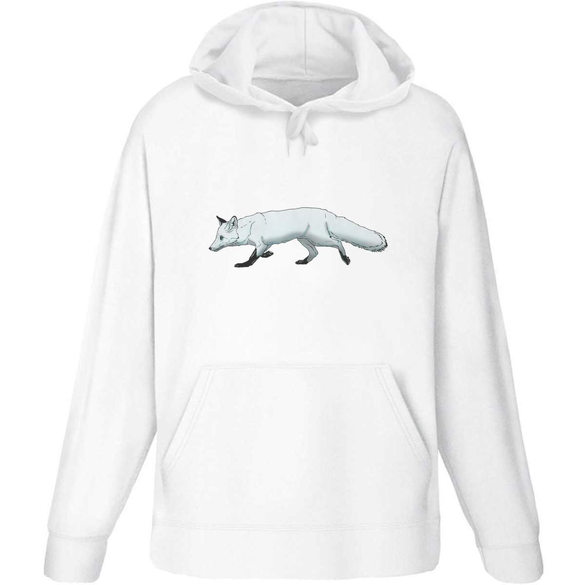 'Hunting Arctic Fox' Adult Hoodie - White, XXL - Hooded Sweatshirt / Jumper for Training, Sports and Outdoor Wear (HO00177380)