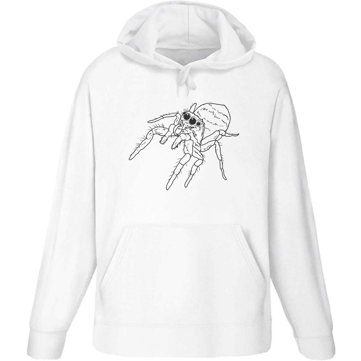 'Jumping Spider' Adult Hoodie - White, XXL - Hooded Sweatshirt / Jumper for Training, Sports and Outdoor Wear (HO00180746)