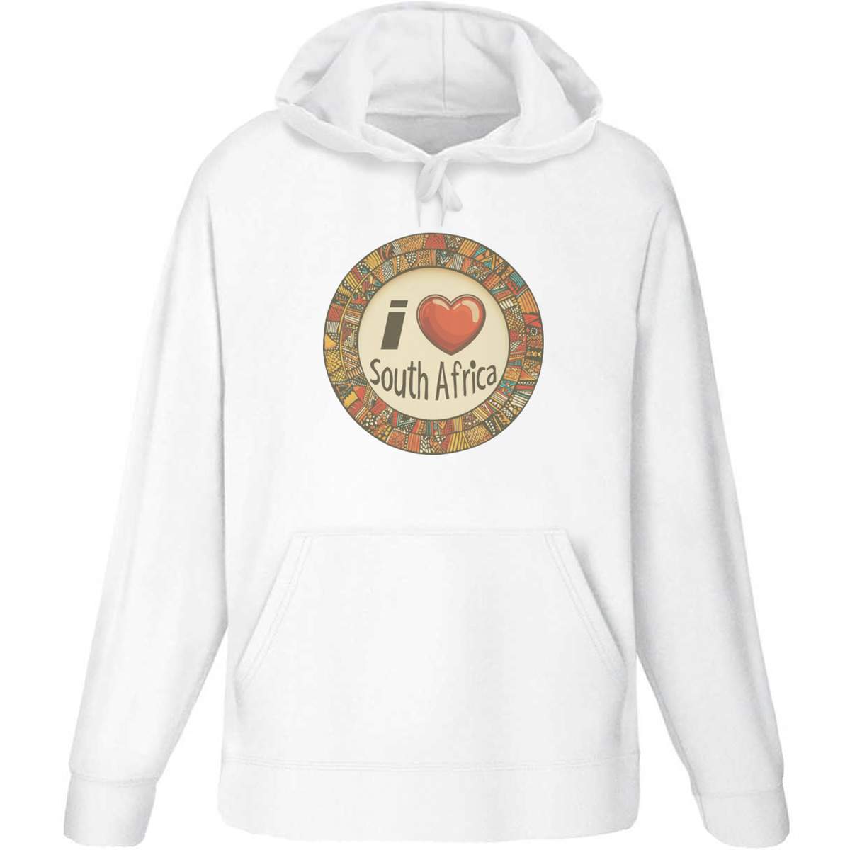Extra Extra Large 'I Love South Africa with Heart' Adult Hoodie / Hooded Sweater (White) (HO00317778)