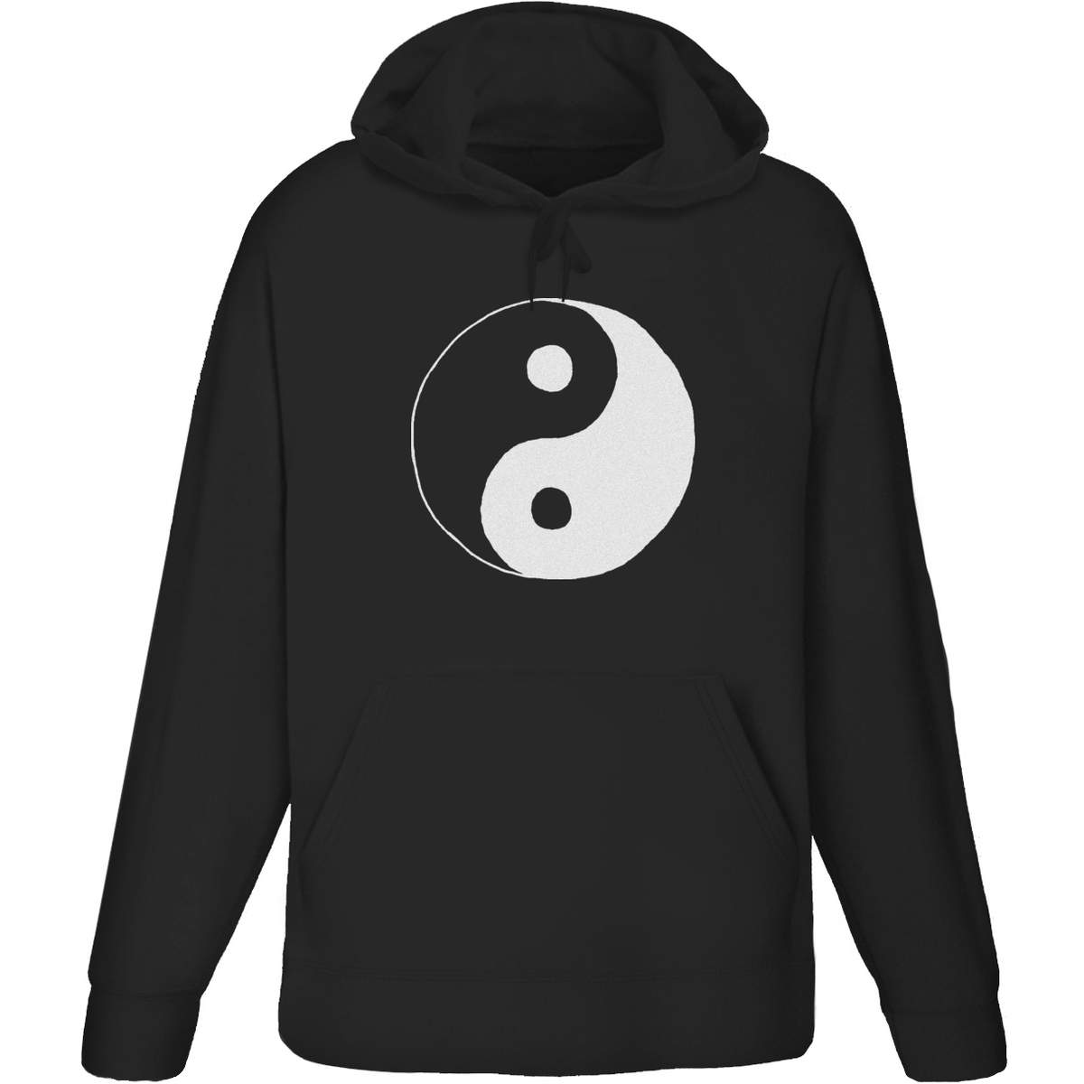 Extra Extra Large 'Yin & Yang Symbol' Adult Hoodie / Hooded Sweater / Jumper (Black) (HO00179539)