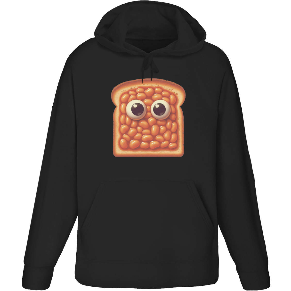Extra Extra Large 'Funny Beans On Toast' Adult Hoodie / Hooded Sweater / Jumper (Black) (HO00356983)