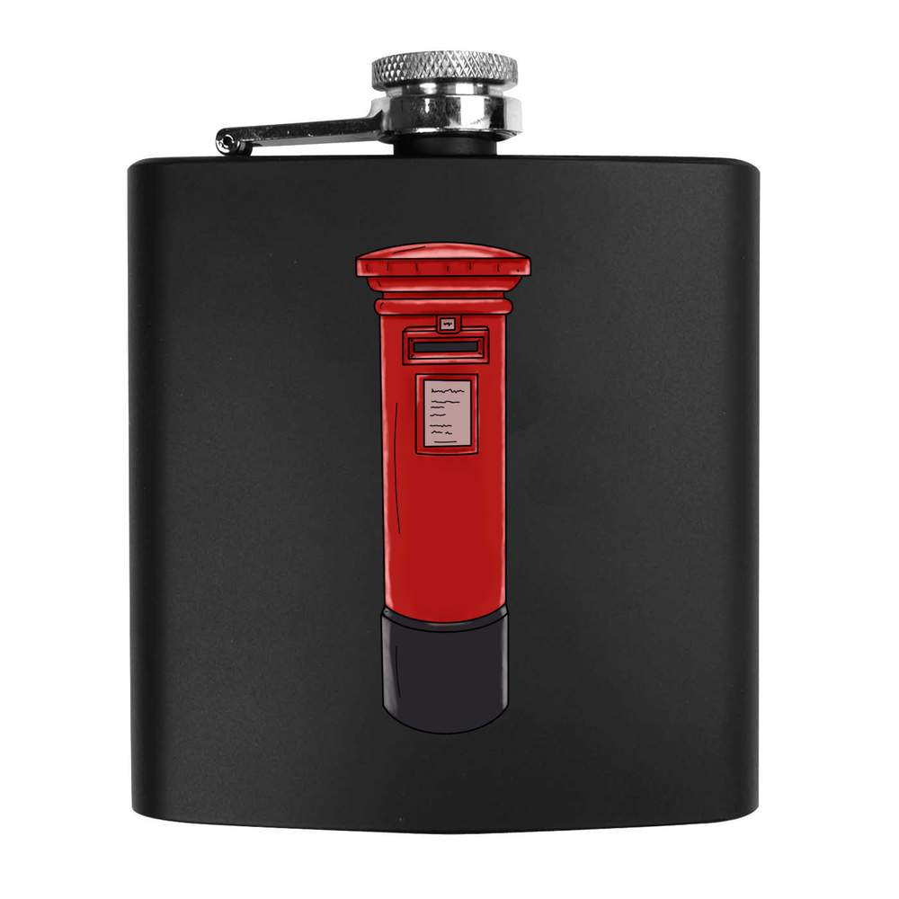 6oz (170ml) 'Post Box' Pocket Hip Flask (HP00013605)