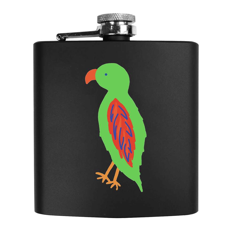 6oz (170ml) 'Dreamy parrot ' Pocket Hip Flask (HP00025355)