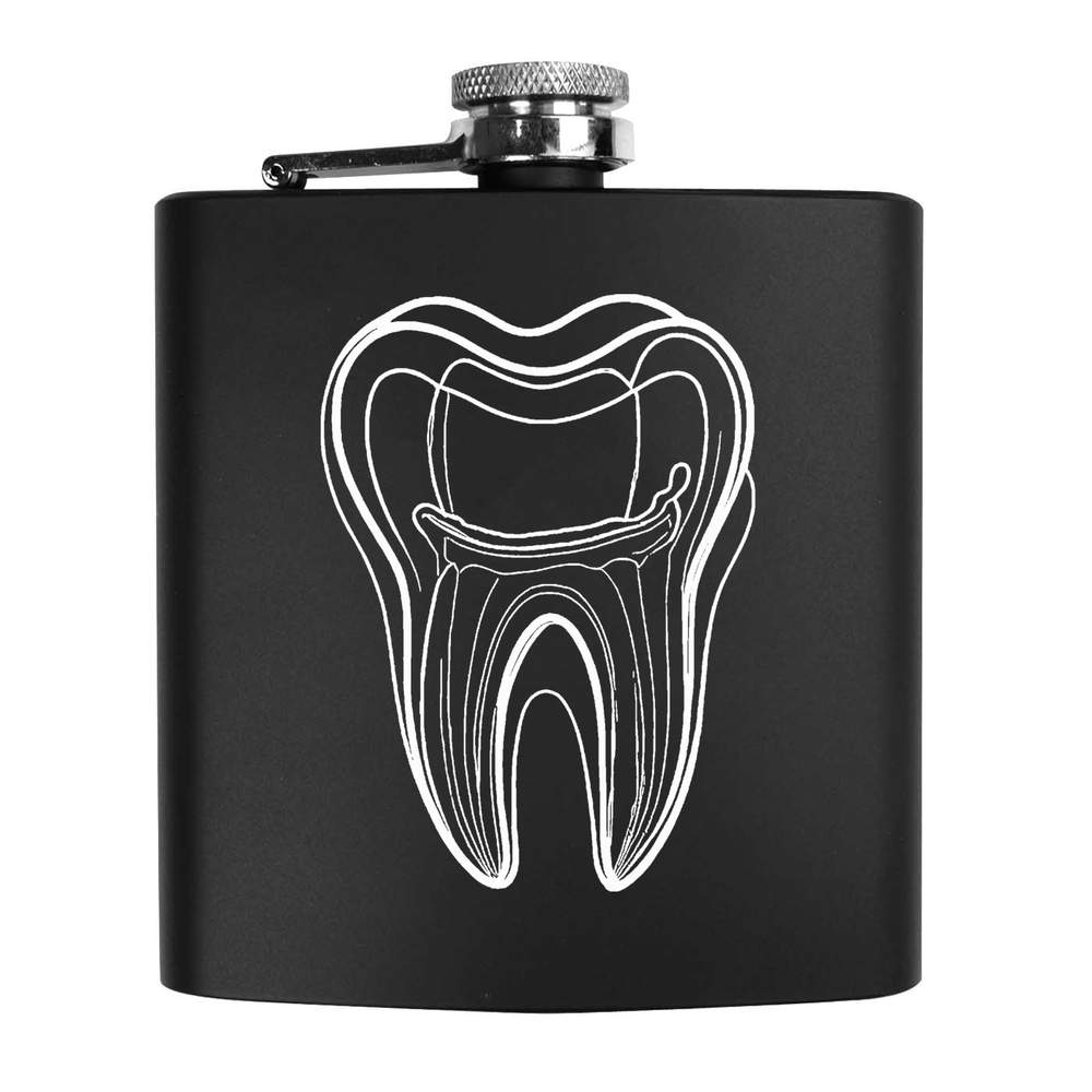 6oz (170ml) 'Tooth Extraction' Pocket Hip Flask (HP00029730)