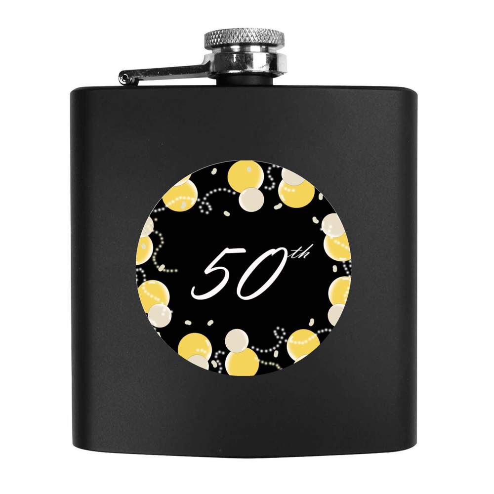 6oz (170ml) '50th Birthday' Pocket Hip Flask (HP00030364)