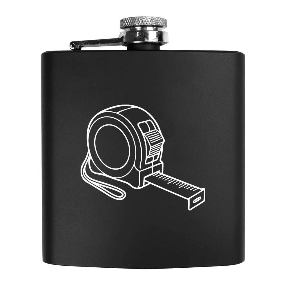 6oz (170ml) 'Tape Measure' Pocket Hip Flask (HP00038491)