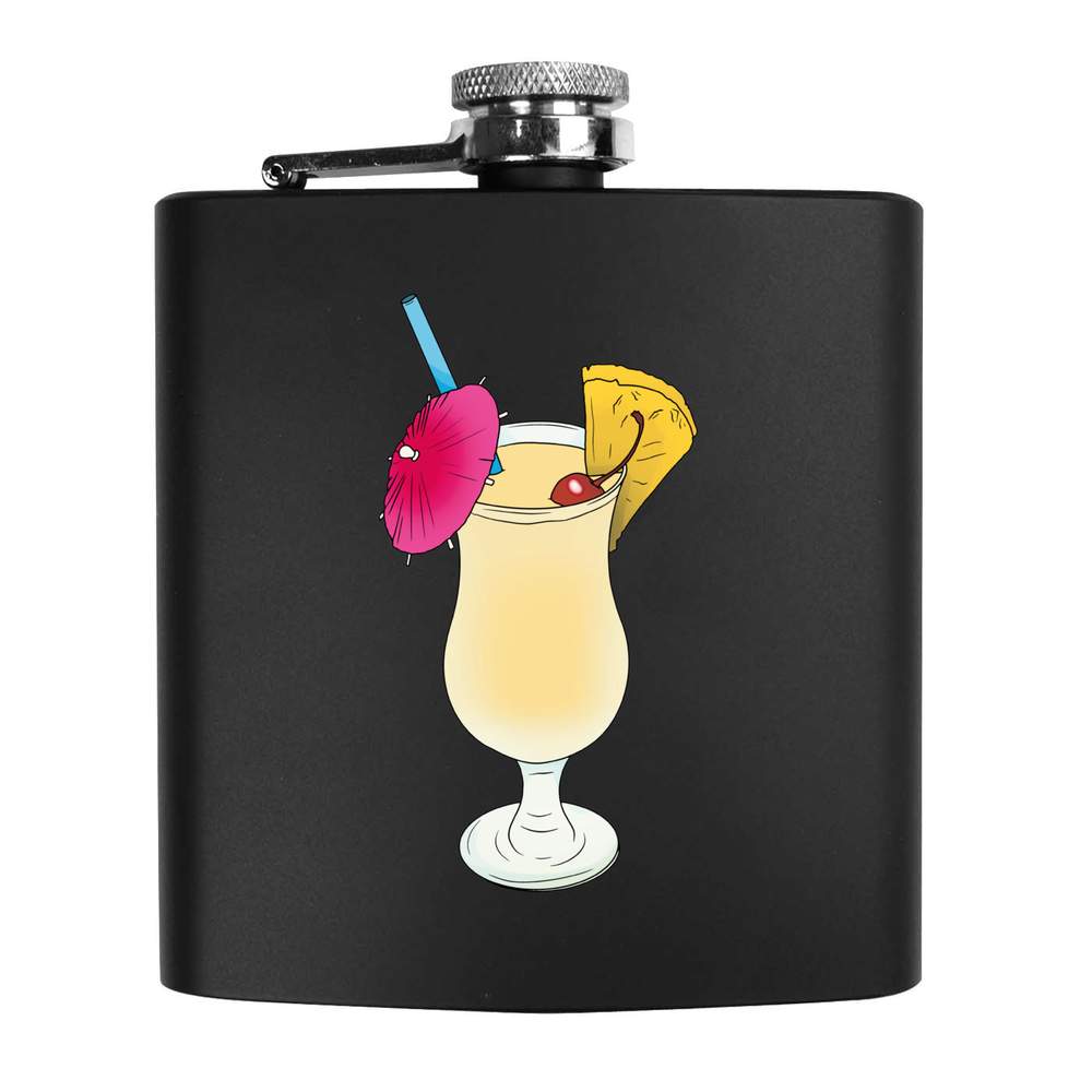 6oz (170ml) 'Pina Colada Cocktail' Pocket Hip Flask (HP00038510)