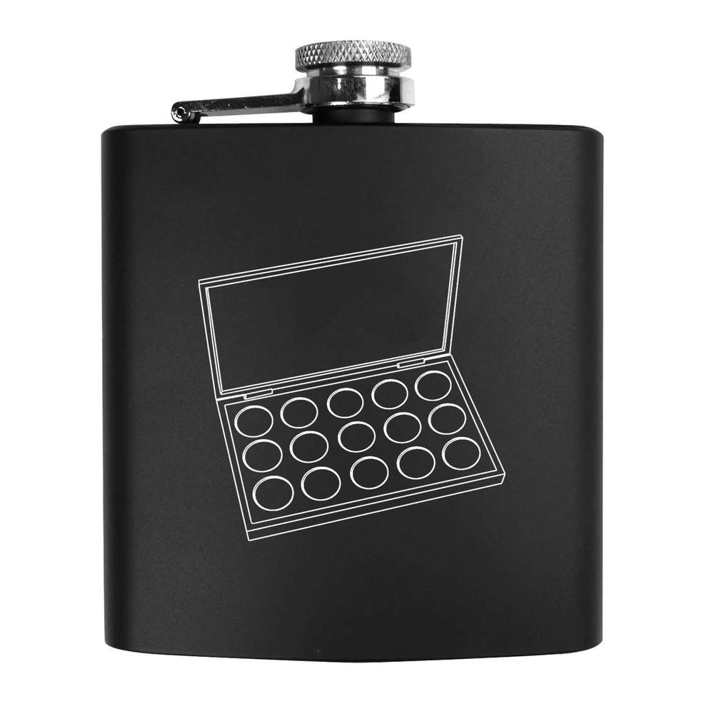 6oz (170ml) 'Makeup Eyeshadow Palette' Pocket Hip Flask (HP00038535)