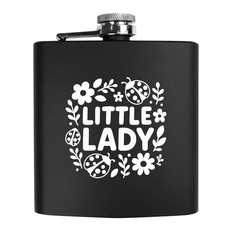 6oz (170ml) 'Little Lady Bugs and Flowers' Pocket Hip Flask (HP00038873)