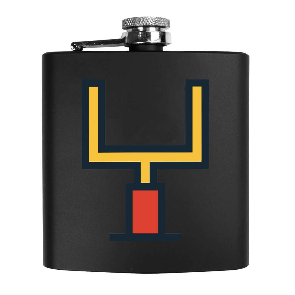 6oz (170ml) '8-Bit Rugby Goal Posts' Pocket Hip Flask (HP00039388)