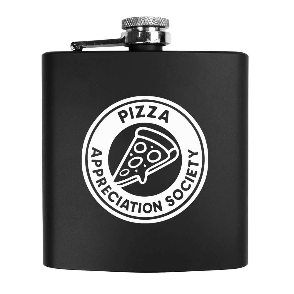6oz (170ml) 'Pizza Appreciation Society' Pocket Hip Flask (HP00040346)