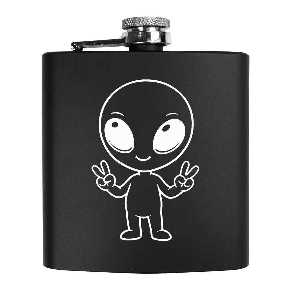 6oz (170ml) 'Cute Alien' Pocket Hip Flask (HP00041193)