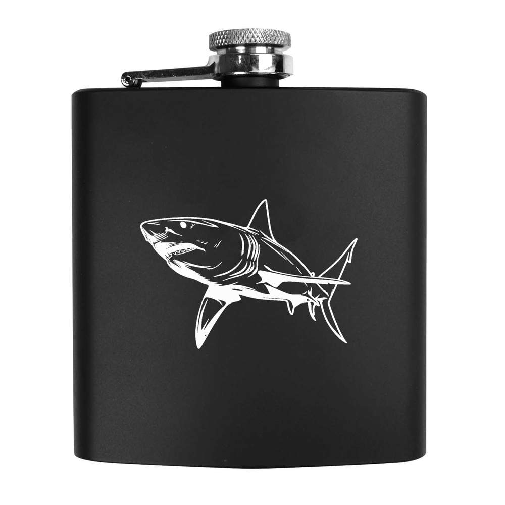 6oz (170ml) 'Shark Predator' Pocket Hip Flask (HP00042150)