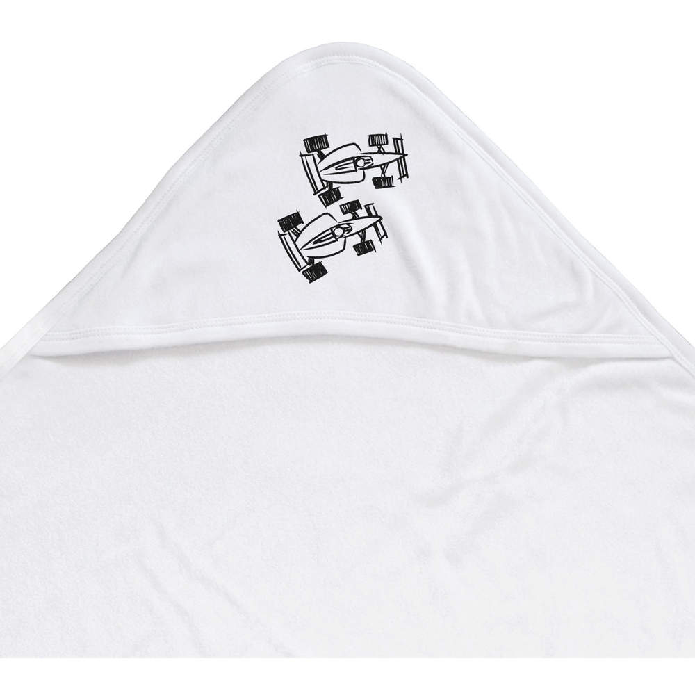 'Racing Cars' Baby Hooded Towel - Soft Bath Wrap for Newborns, Infants, Swimming and Baby Gifts (HT00003892)