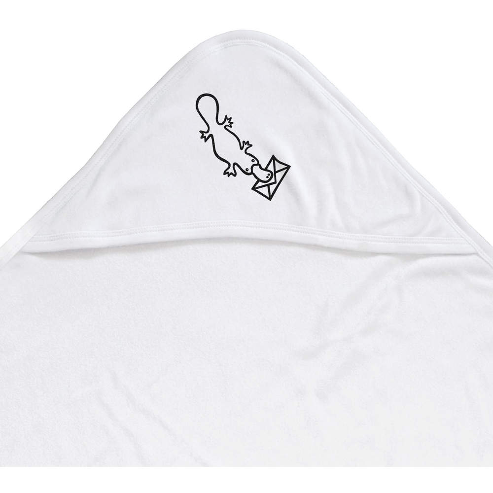 'Platypus Holding Letter' Baby Hooded Towel (HT00013490)
