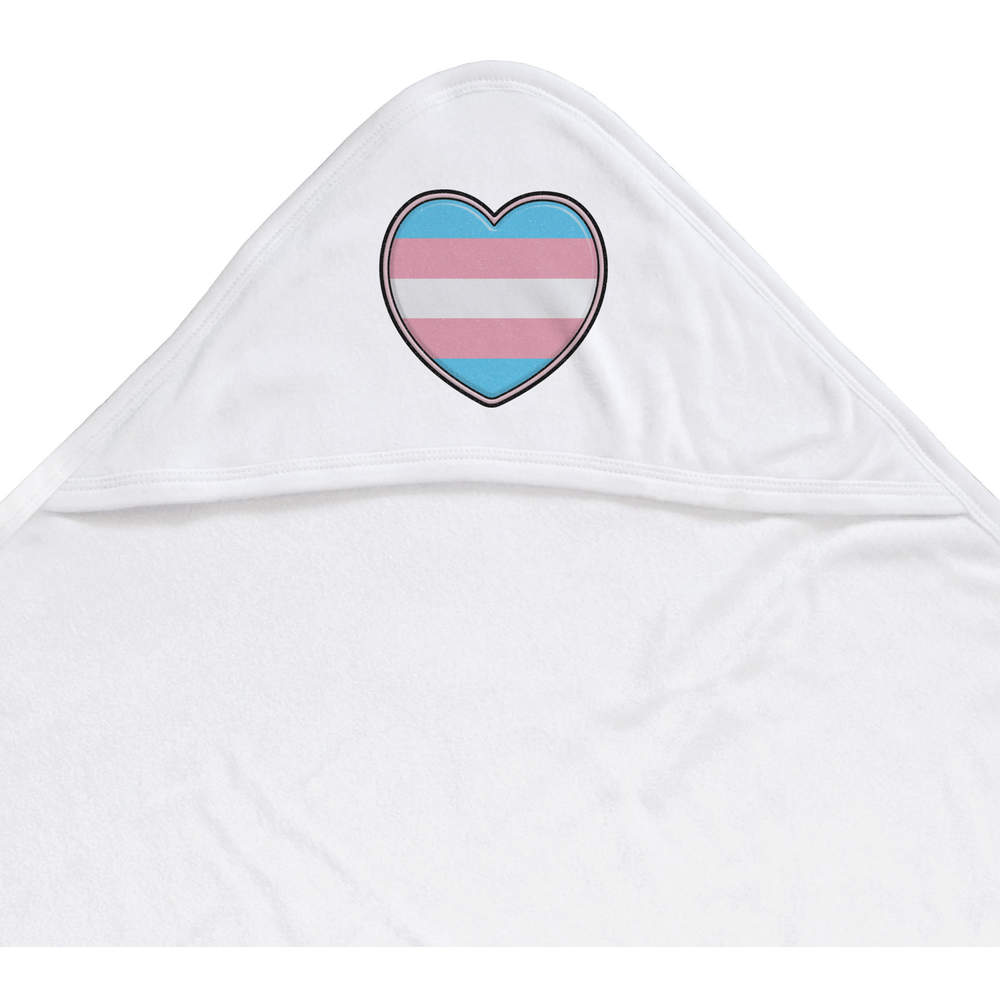 'Transgender Pride Heart' Baby Hooded Towel (HT00013840)