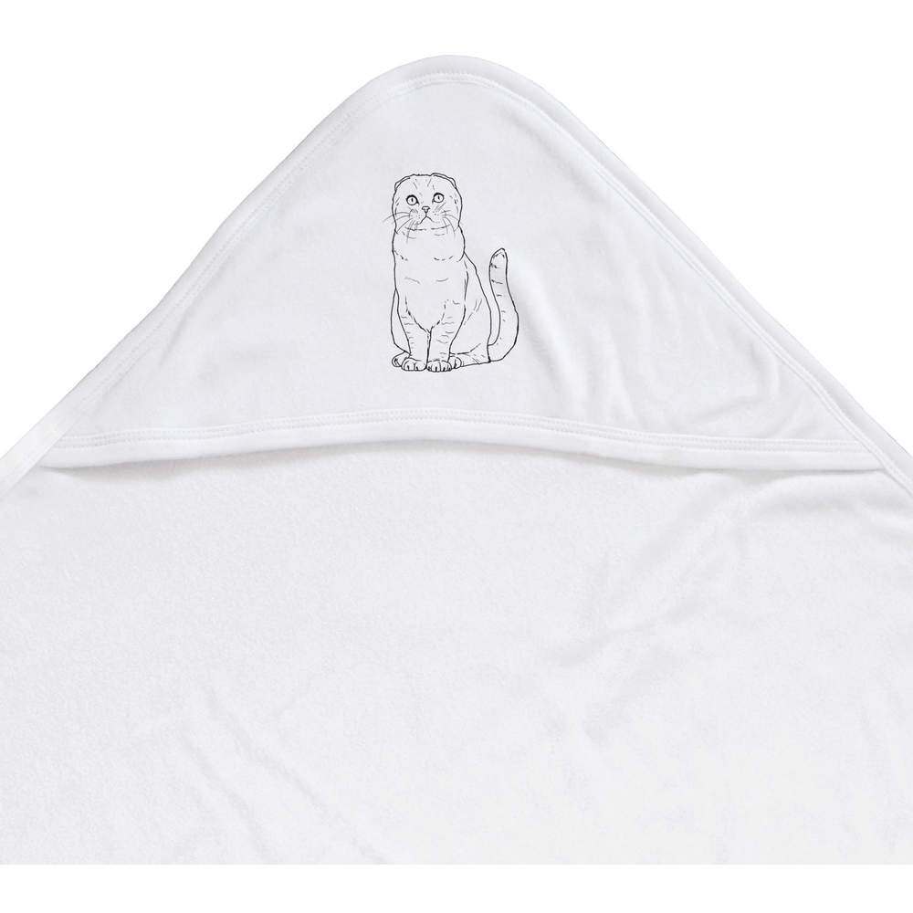 'Scottish Fold Cat' Baby Hooded Towel (HT00020224)